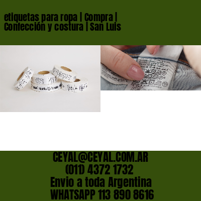 etiquetas para ropa | Compra | Confección y costura | San Luis
