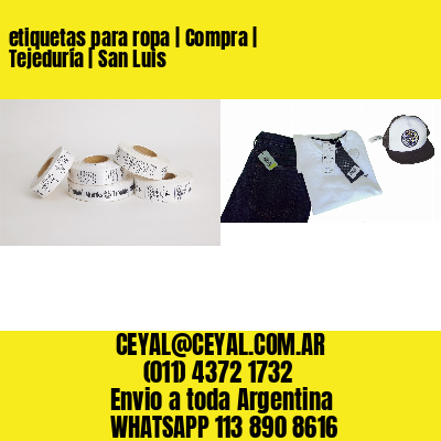 etiquetas para ropa | Compra | Tejeduría | San Luis