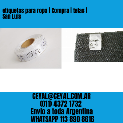 etiquetas para ropa | Compra | telas | San Luis