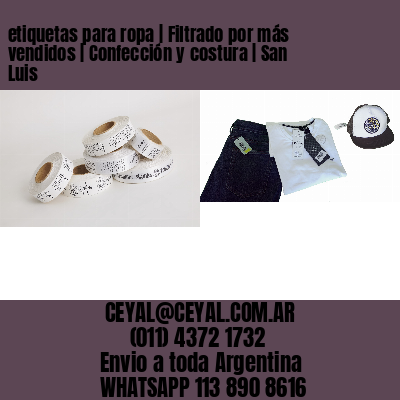 etiquetas para ropa | Filtrado por más vendidos | Confección y costura | San Luis