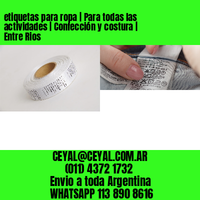 etiquetas para ropa | Para todas las actividades | Confección y costura | Entre Rios