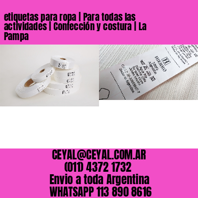 etiquetas para ropa | Para todas las actividades | Confección y costura | La Pampa