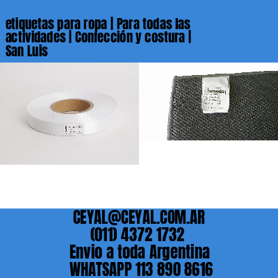 etiquetas para ropa | Para todas las actividades | Confección y costura | San Luis