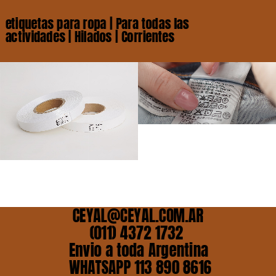 etiquetas para ropa | Para todas las actividades | Hilados | Corrientes