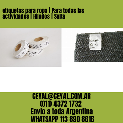 etiquetas para ropa | Para todas las actividades | Hilados | Salta