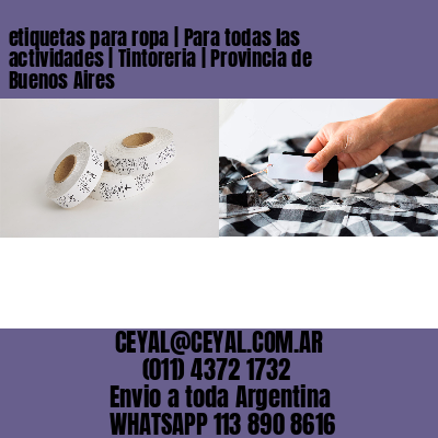 etiquetas para ropa | Para todas las actividades | Tintoreria | Provincia de Buenos Aires