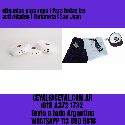 etiquetas para ropa | Para todas las actividades | Tintoreria | San Juan