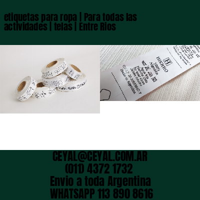 etiquetas para ropa | Para todas las actividades | telas | Entre Rios