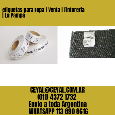 etiquetas para ropa | Venta | Tintoreria | La Pampa