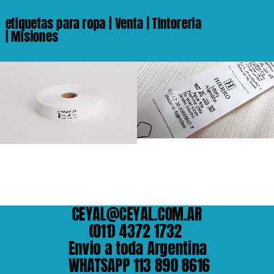 etiquetas para ropa | Venta | Tintoreria | Misiones