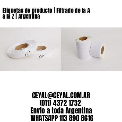 Etiquetas de producto | Filtrado de la A a la Z | Argentina