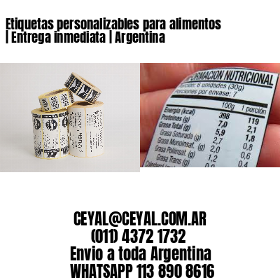 Etiquetas personalizables para alimentos | Entrega inmediata | Argentina