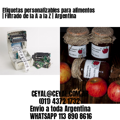 Etiquetas personalizables para alimentos | Filtrado de la A a la Z | Argentina