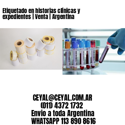 Etiquetado en historias clínicas y expedientes | Venta | Argentina