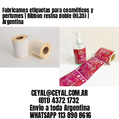 Fabricamos etiquetas para cosméticos y perfumes | Ribbon resina doble (HL35) | Argentina