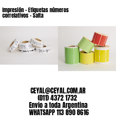 Impresión – Etiquetas números correlativos – Salta