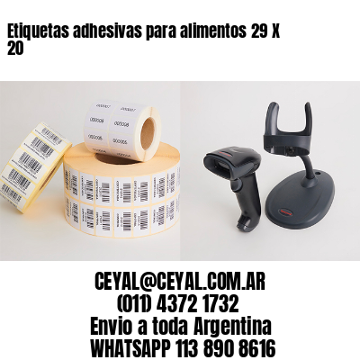 Etiquetas adhesivas para alimentos 29 X 20