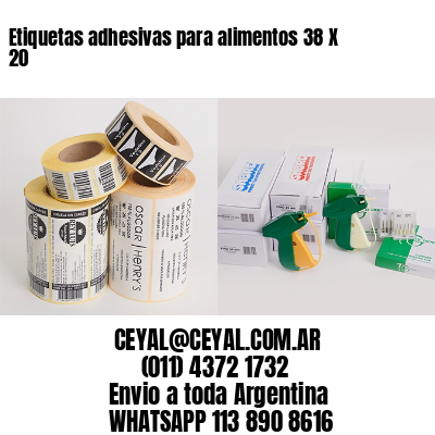 Etiquetas adhesivas para alimentos 38 X 20