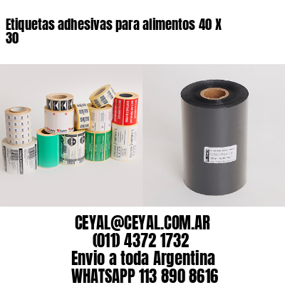 Etiquetas adhesivas para alimentos 40 X 30