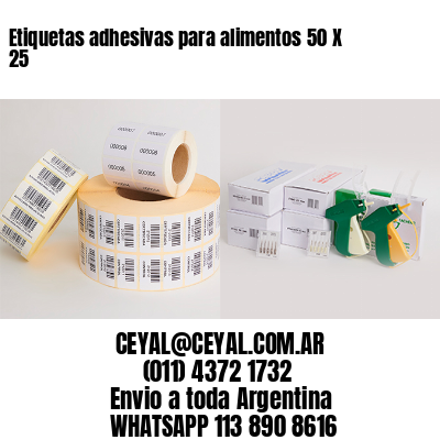 Etiquetas adhesivas para alimentos 50 X 25