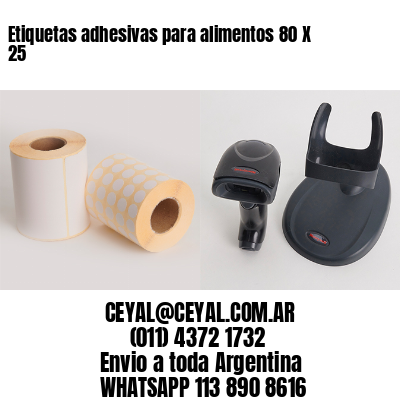 Etiquetas adhesivas para alimentos 80 X 25