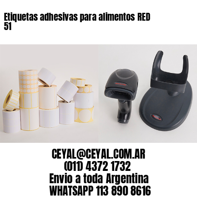 Etiquetas adhesivas para alimentos RED 51