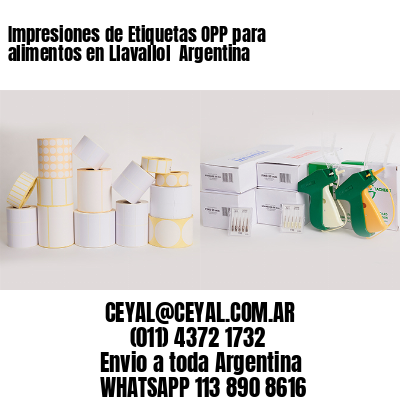 Impresiones de Etiquetas OPP para alimentos en Llavallol  Argentina