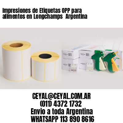 Impresiones de Etiquetas OPP para alimentos en Longchamps  Argentina