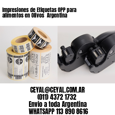 Impresiones de Etiquetas OPP para alimentos en Olivos  Argentina