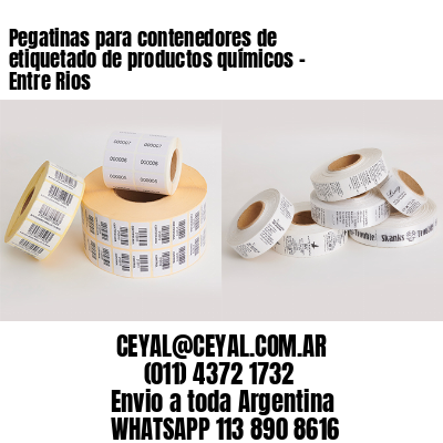 Pegatinas para contenedores de etiquetado de productos químicos – Entre Rios