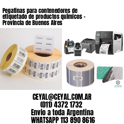 Pegatinas para contenedores de etiquetado de productos químicos - Provincia de Buenos Aires