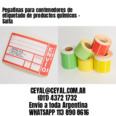 Pegatinas para contenedores de etiquetado de productos químicos - Salta