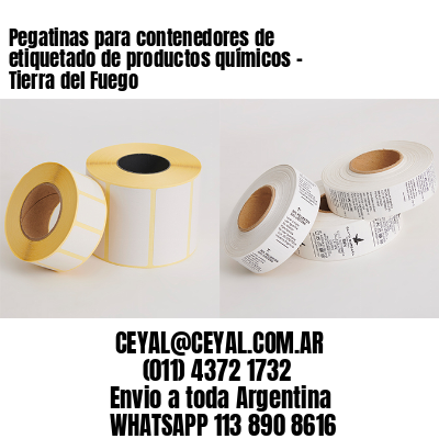 Pegatinas para contenedores de etiquetado de productos químicos – Tierra del Fuego