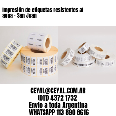 Impresión de etiquetas resistentes al agua – San Juan