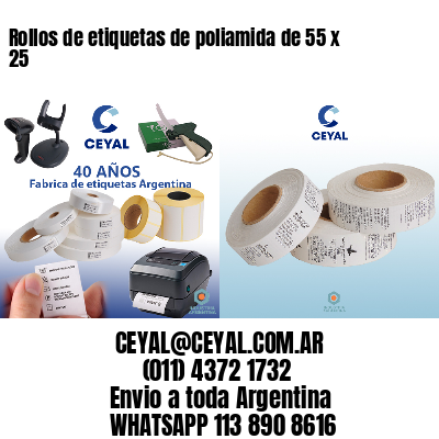 Rollos de etiquetas de poliamida de 55 x 25