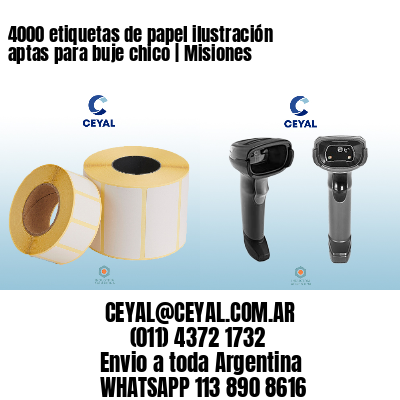 4000 etiquetas de papel ilustración aptas para buje chico | Misiones