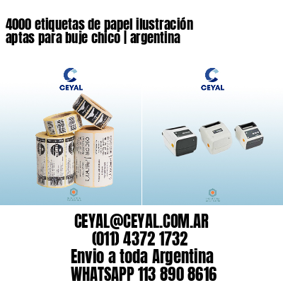 4000 etiquetas de papel ilustración aptas para buje chico | argentina