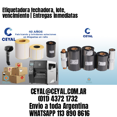 Etiquetadora fechadora, lote, vencimiento | Entregas inmediatas