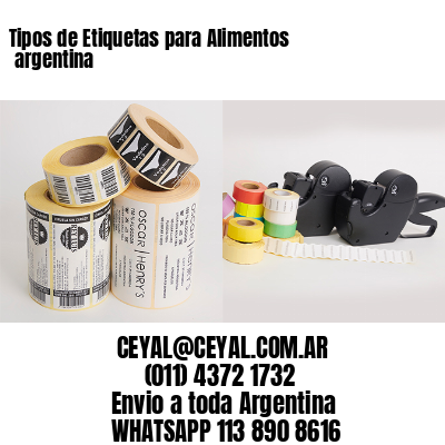 Tipos de Etiquetas para Alimentos 	argentina