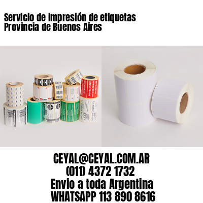 Servicio de impresión de etiquetas Provincia de Buenos Aires