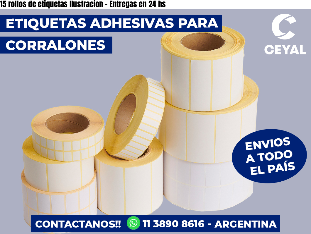 15 rollos de etiquetas Ilustracion – Entregas en 24 hs