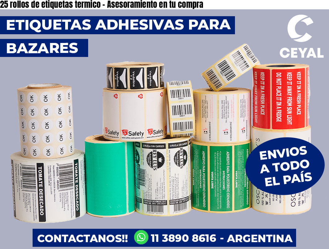 25 rollos de etiquetas termico – Asesoramiento en tu compra