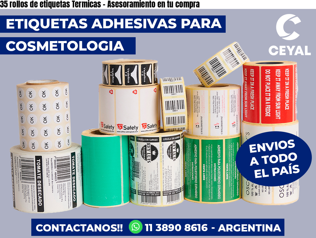 35 rollos de etiquetas Termicas – Asesoramiento en tu compra