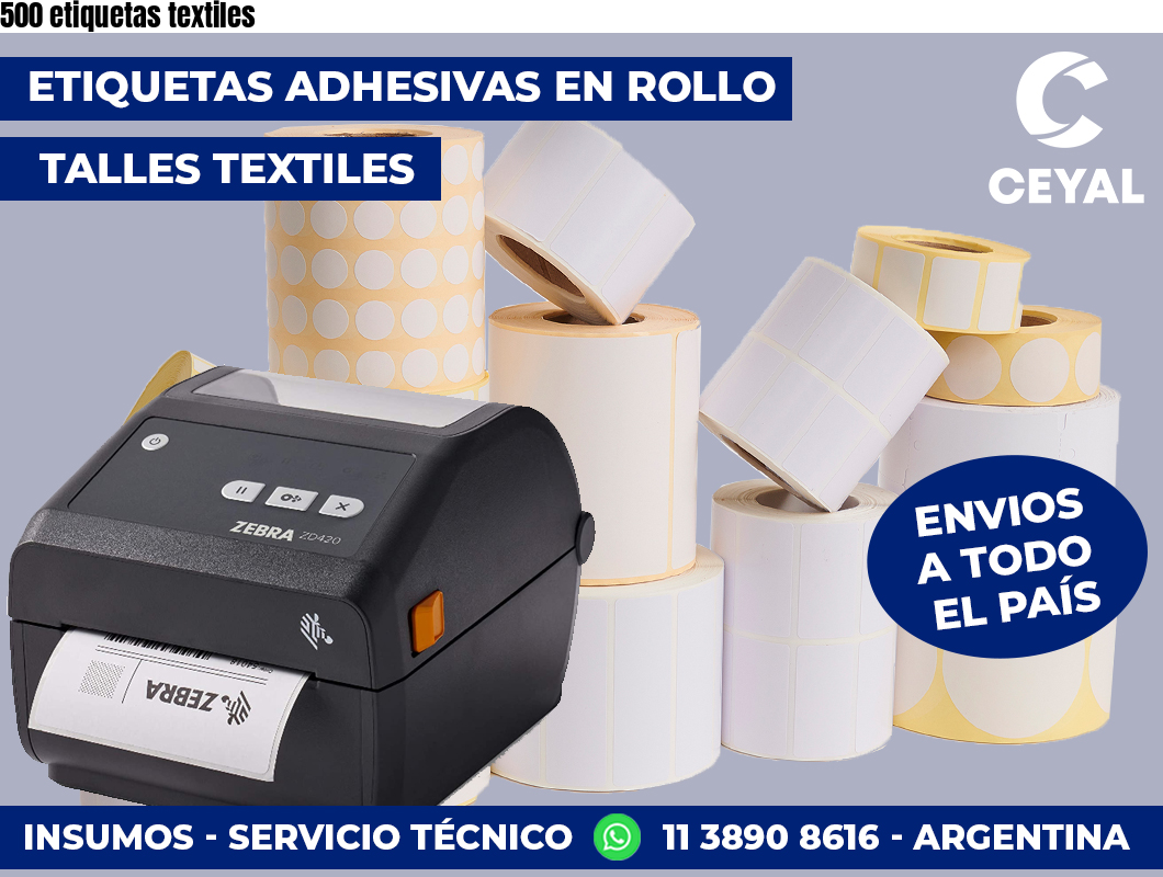 500 etiquetas textiles