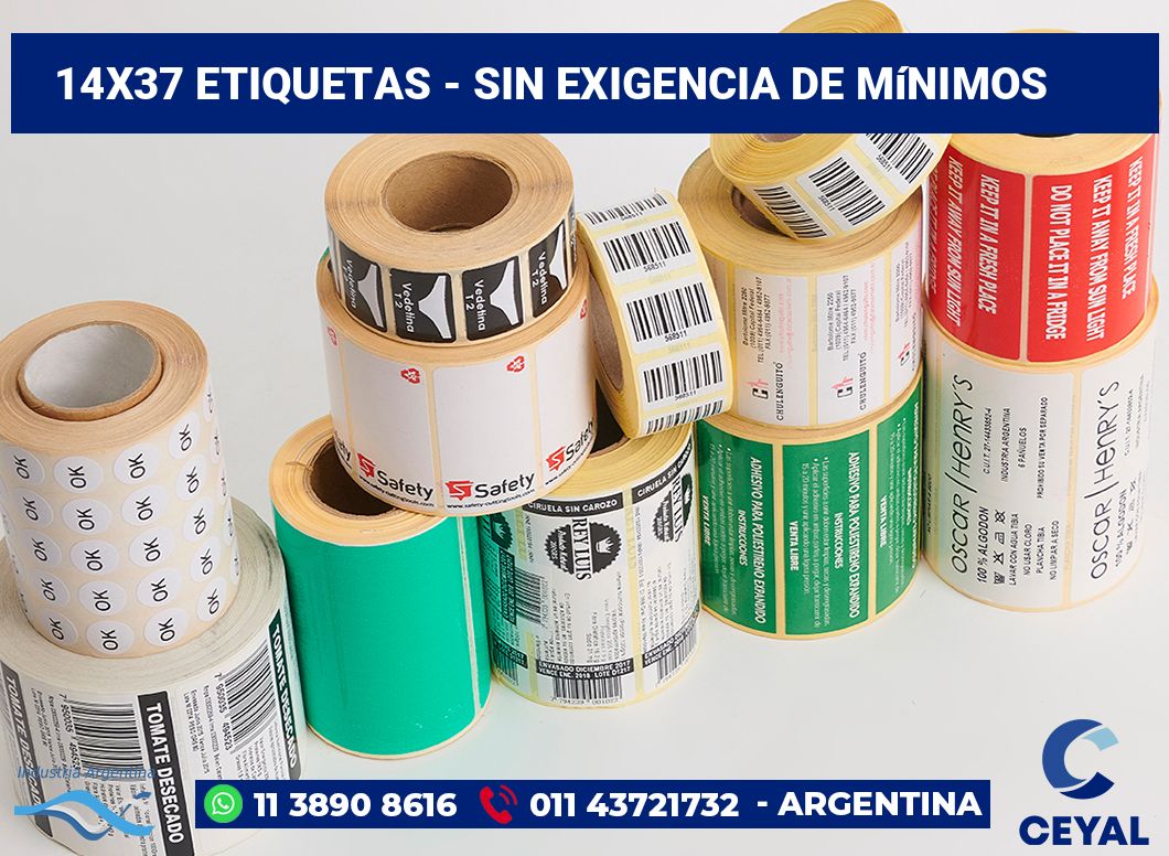 14×37 Etiquetas