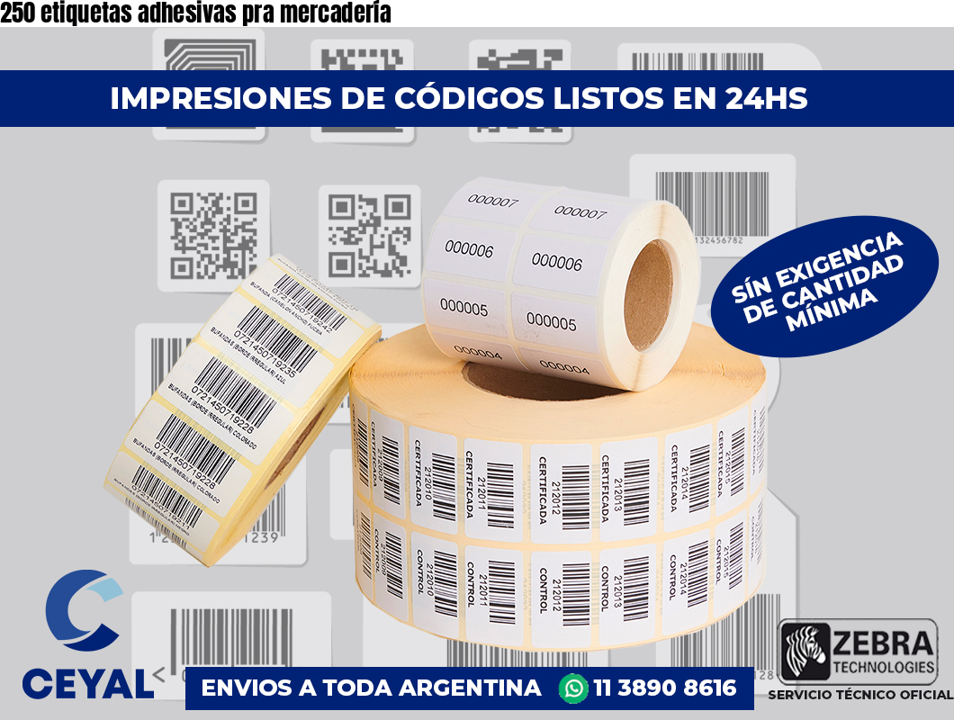 250 etiquetas adhesivas pra mercadería