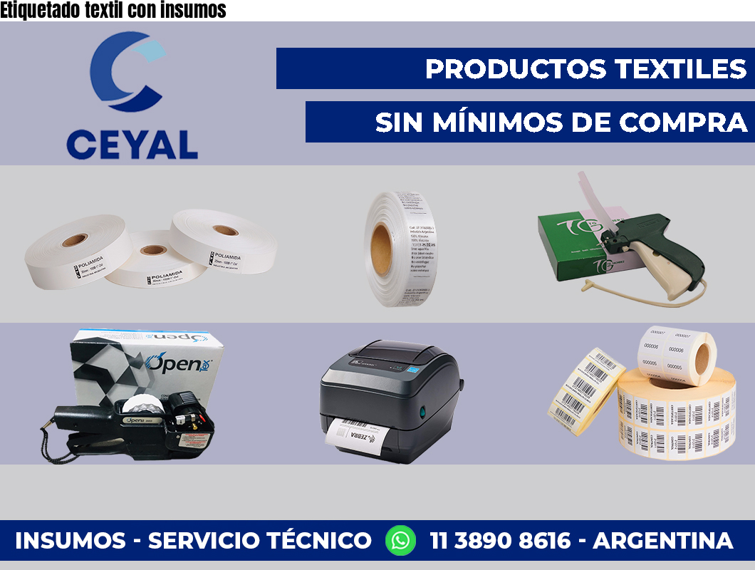 Etiquetado textil con insumos