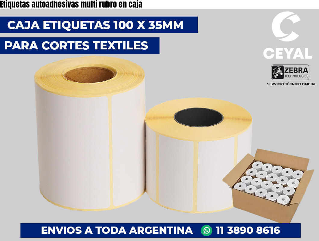 Etiquetas autoadhesivas multi rubro en caja