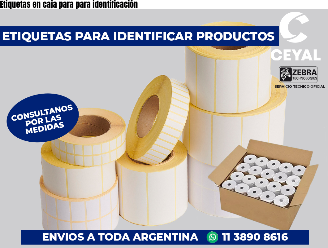 Etiquetas en caja para para identificación