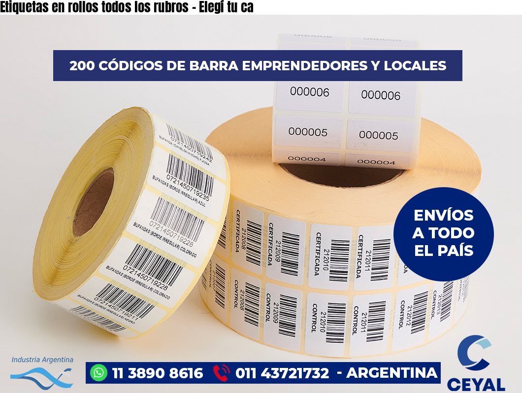 Etiquetas en rollos todos los rubros - Elegí tu ca